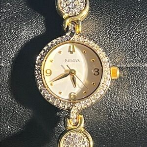Bulova Women's Gold and Silver Crystal Watch